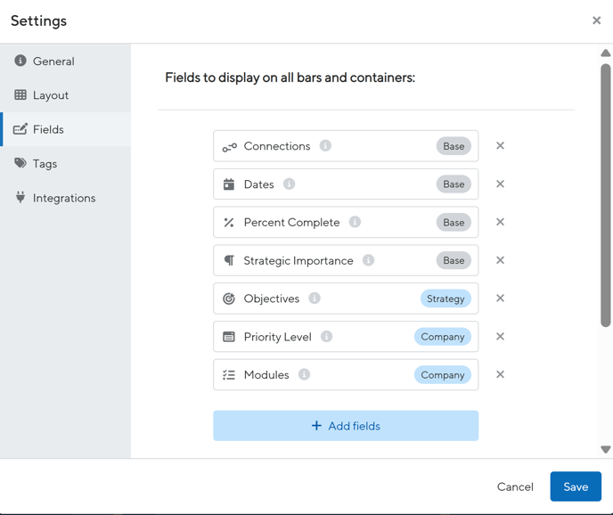 Enable the roadmap field you created