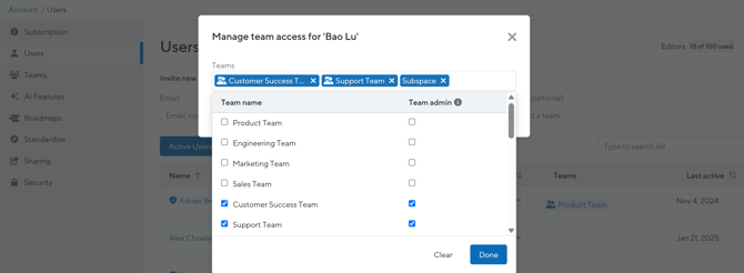 Manage team access