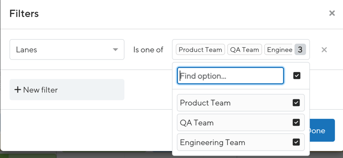 Set up filters on your roadmap