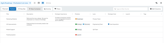 Table view multiselect fields