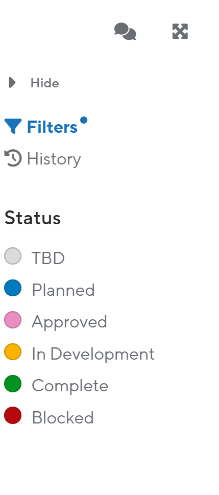 Viewers can enable filters for roadmaps and portfolio views too!