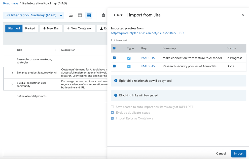 Using Your Jira Integration